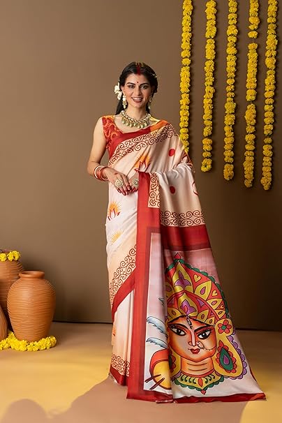 AARZA Rachna Durga Puja Dola Silk Saree